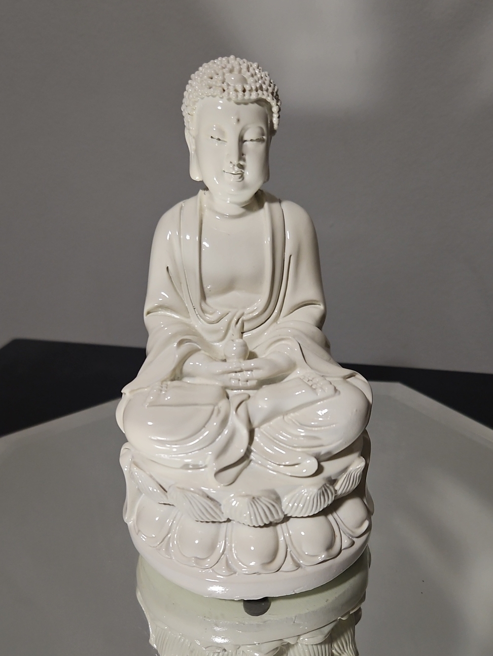 White Ceramic Buddha Statue - Serene Home Art Accent